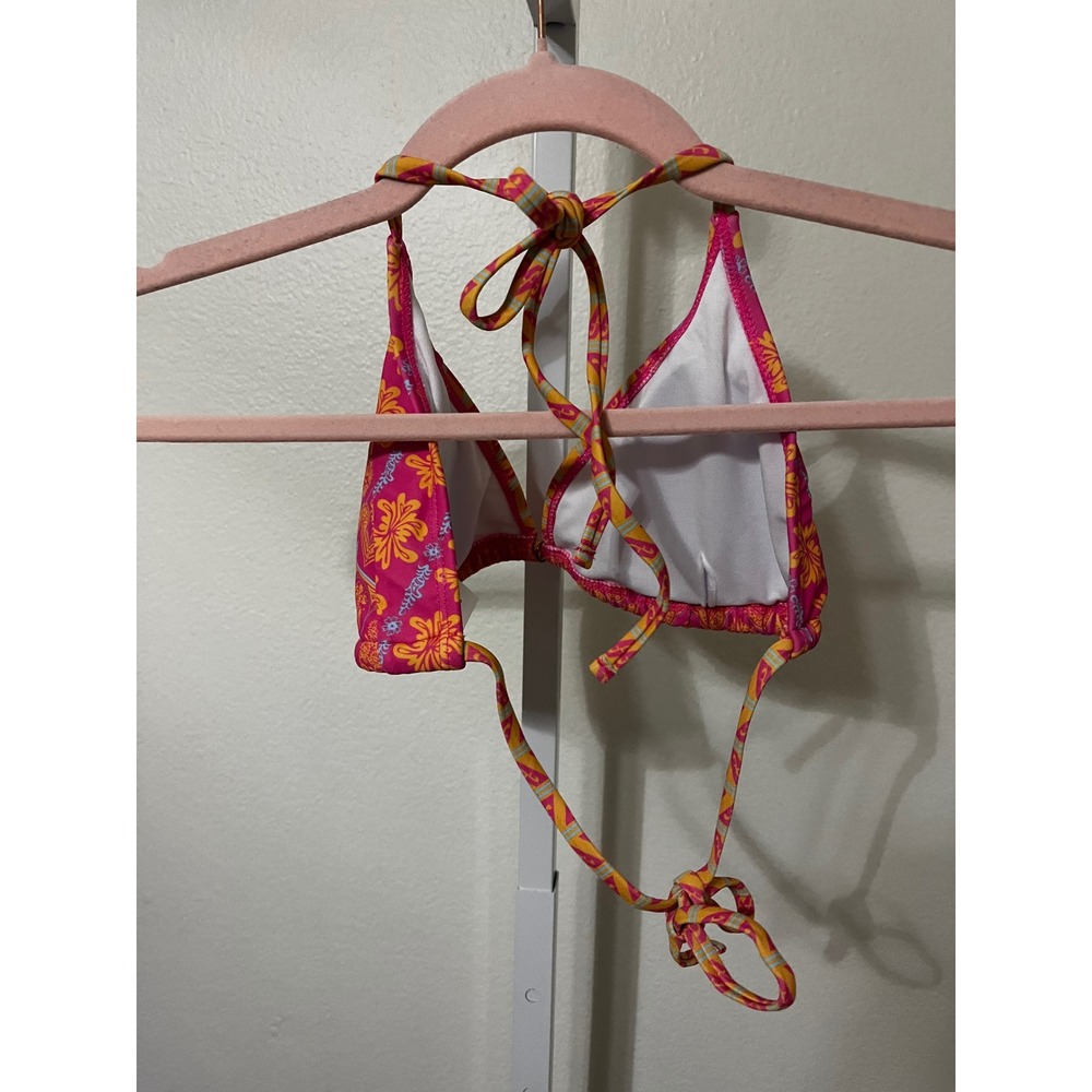 NEW Halter Bikini Set Triangle Top String Piece Boho Aztec Pink Cheeky Small - Picture 9 of 11